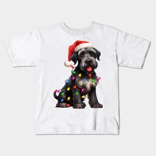 Christmas Giant Schnauzer Kids T-Shirt